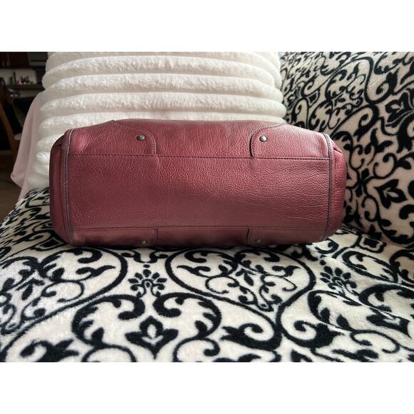 Coach Mickie Tote in Burgundy Metallic Leather - Picture 4 of 12